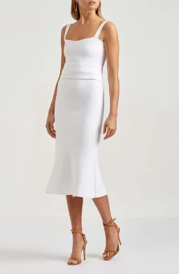 Scanlan Theodore Crepe Bralette Dress White Size 6  for rent on The Volte - image 1