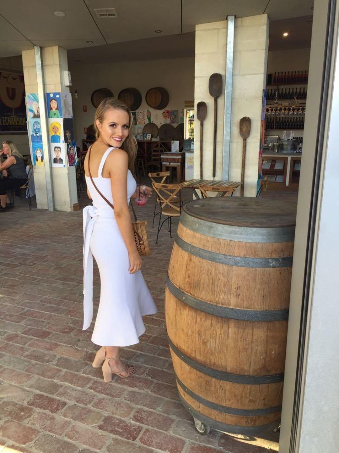 Scanlan Theodore Crepe Bralette Dress White Size 6  for rent on The Volte - main image