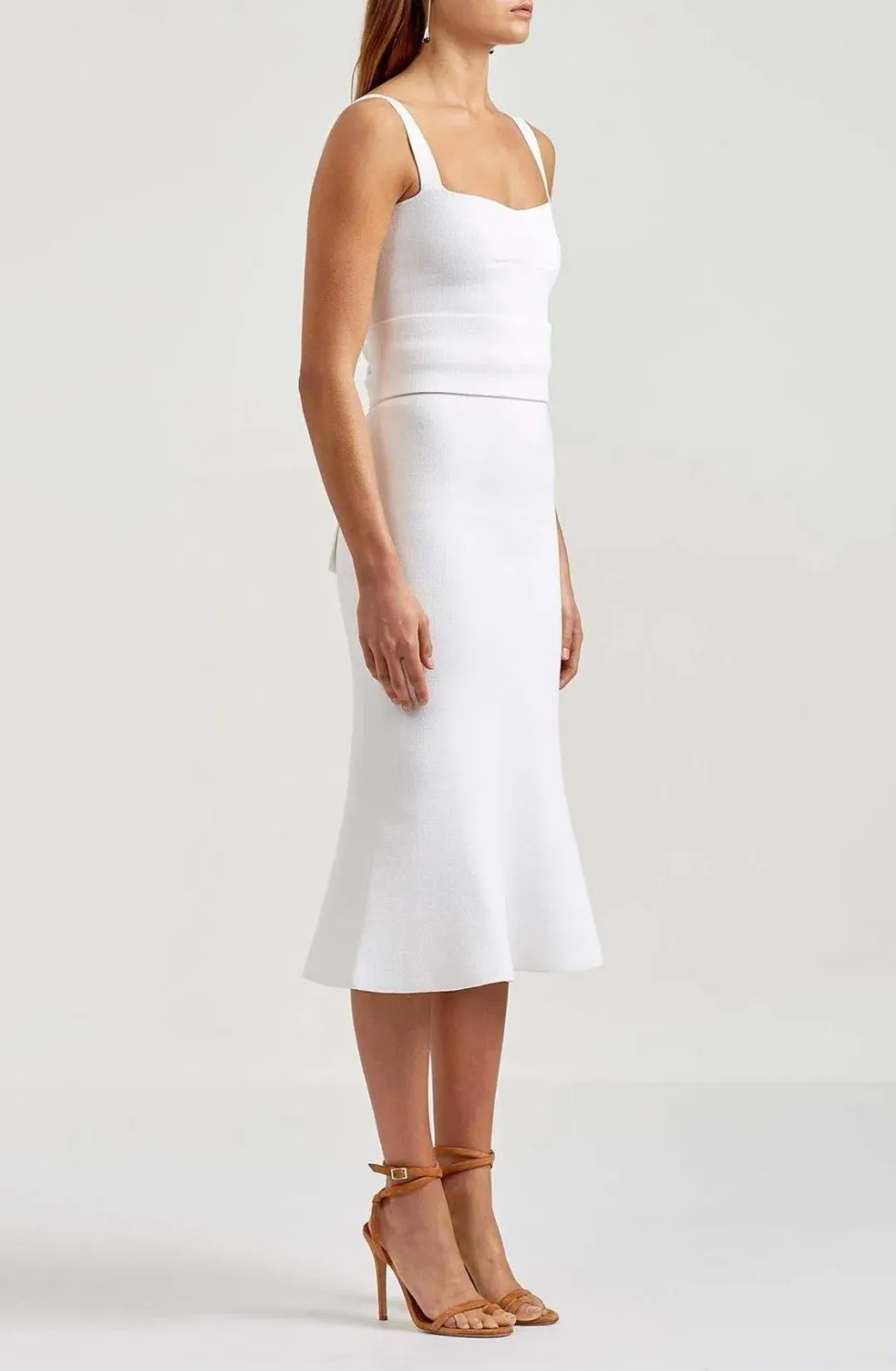 Scanlan Theodore Crepe Bralette Dress White Size 6  for rent on The Volte - main image