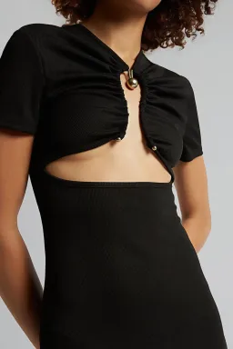 Christopher Esber Polar Orbit Tee Midi Dress in Black Size 10 for rent on The Volte - image 2