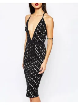 Bec & Bridge Black Midi Dress in Black Size AU 6 for rent on The Volte - image 2