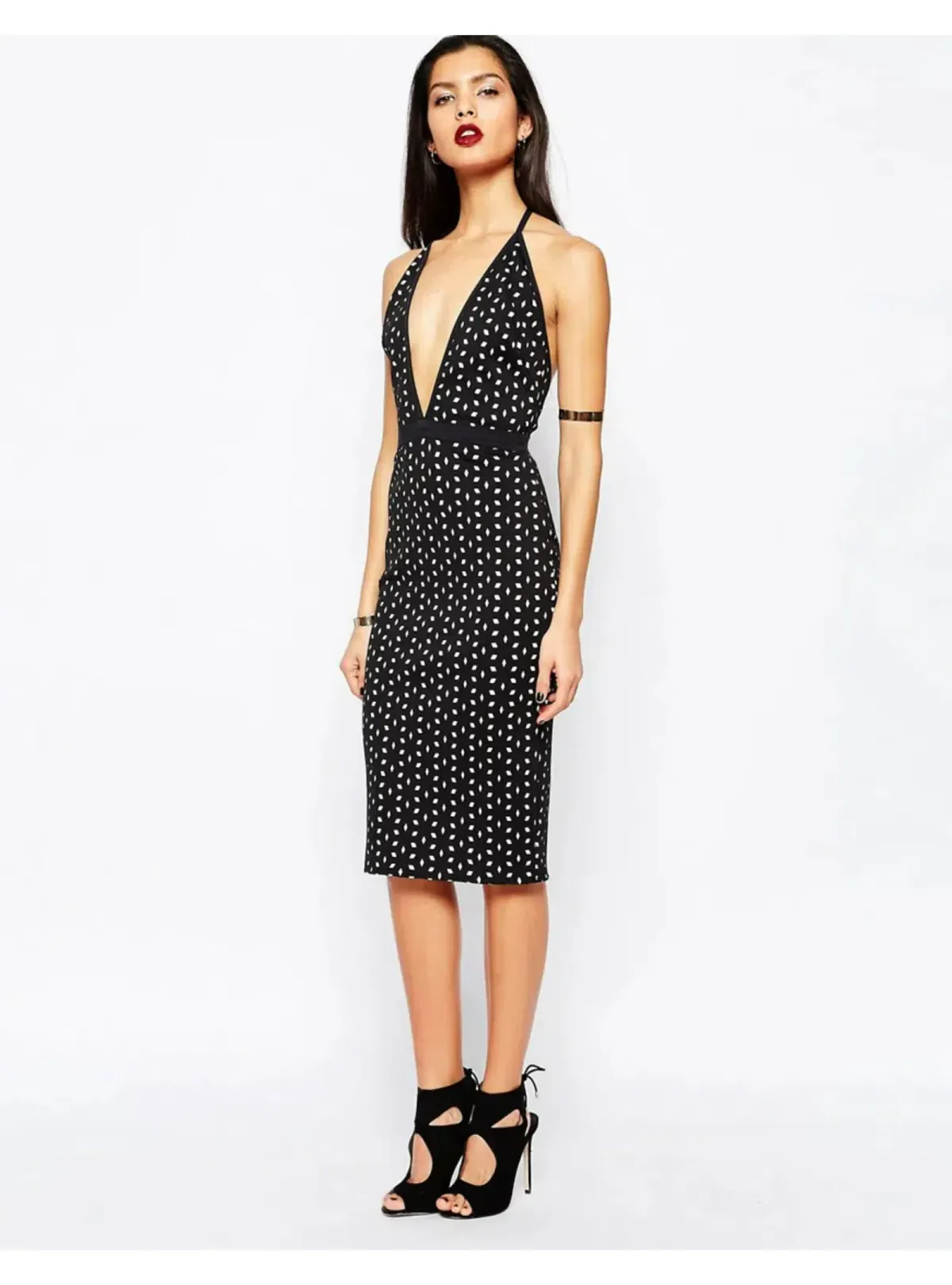 Bec & Bridge Black Midi Dress in Black Size AU 6 for rent on The Volte - main image