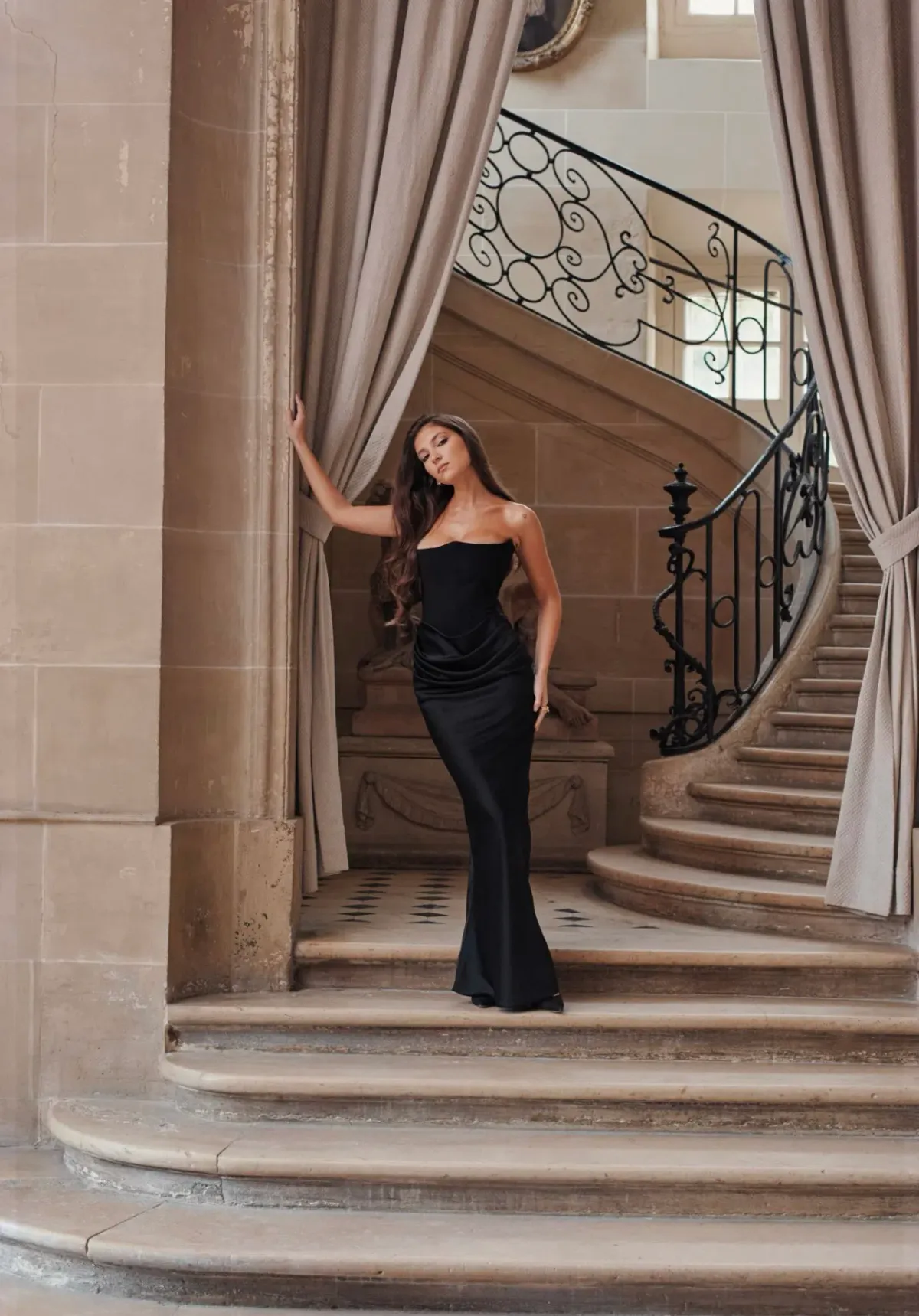 House of CB Persephone Strapless Corset Dress Black Size XS / AU 6 for rent on The Volte - main image