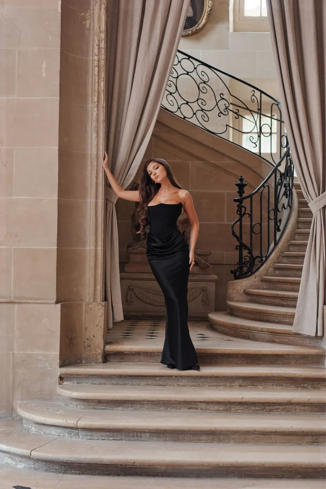 House of CB Persephone Strapless Corset Dress Black Size 12 for rent on The Volte - main image