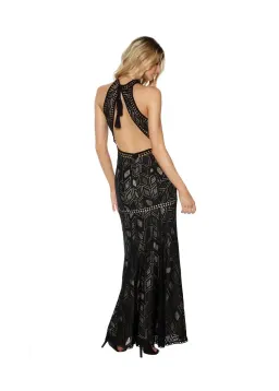 Guess Sunset Geo Lace Maxi Dress Black Size 10 for rent on The Volte - image 2