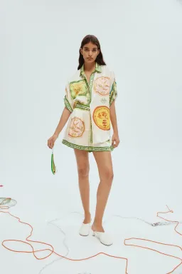 Alemais Porcelain Silk Shirt and Shorts Set Print Size 8 for rent on The Volte - image 1