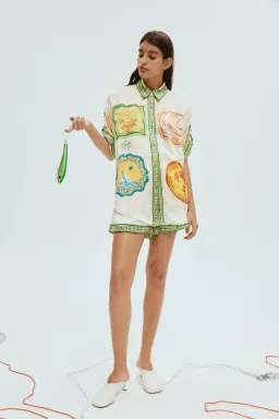 Alemais Porcelain Silk Shirt and Shorts Set Print Size 8 for rent on The Volte - image 2