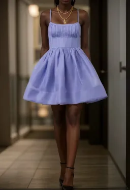 Zimmermann Natura Ruched Mini Dress Iris Purple Size 0P/Au 6 for rent on The Volte - image 1