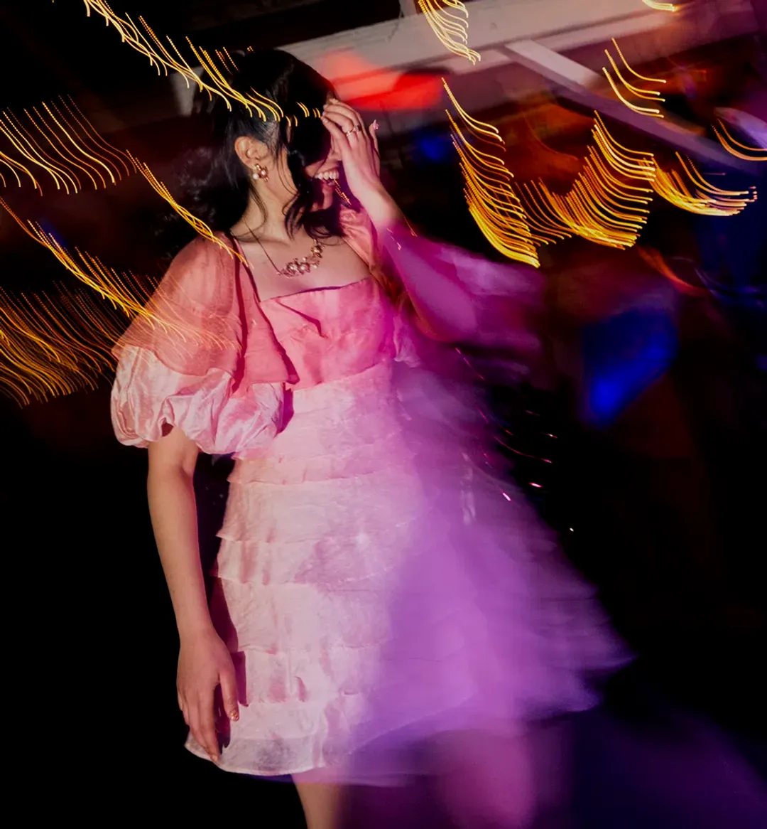 Acler Kirton Mini Dress Ombre Pink Size 6 for rent on The Volte - main image