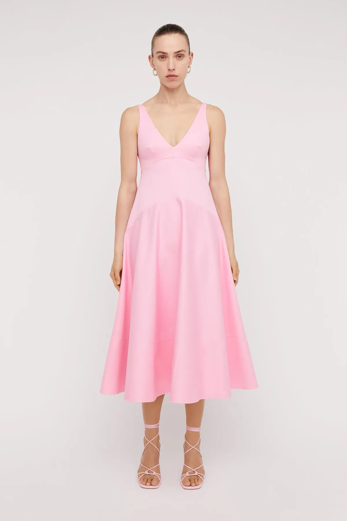 Scanlan Theodore Italian Cotton Dress Pink Size 6 for rent on The Volte - main image