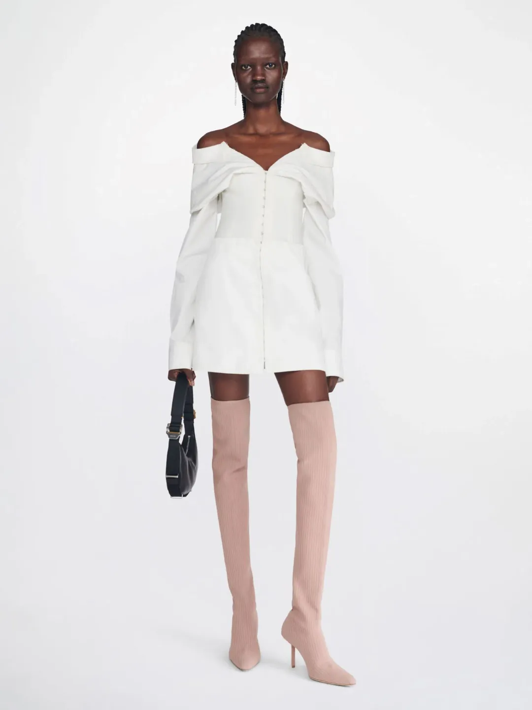 Dion Lee Hook Tube Shirt Mini Dress in White Size 10 for rent on The Volte - main image