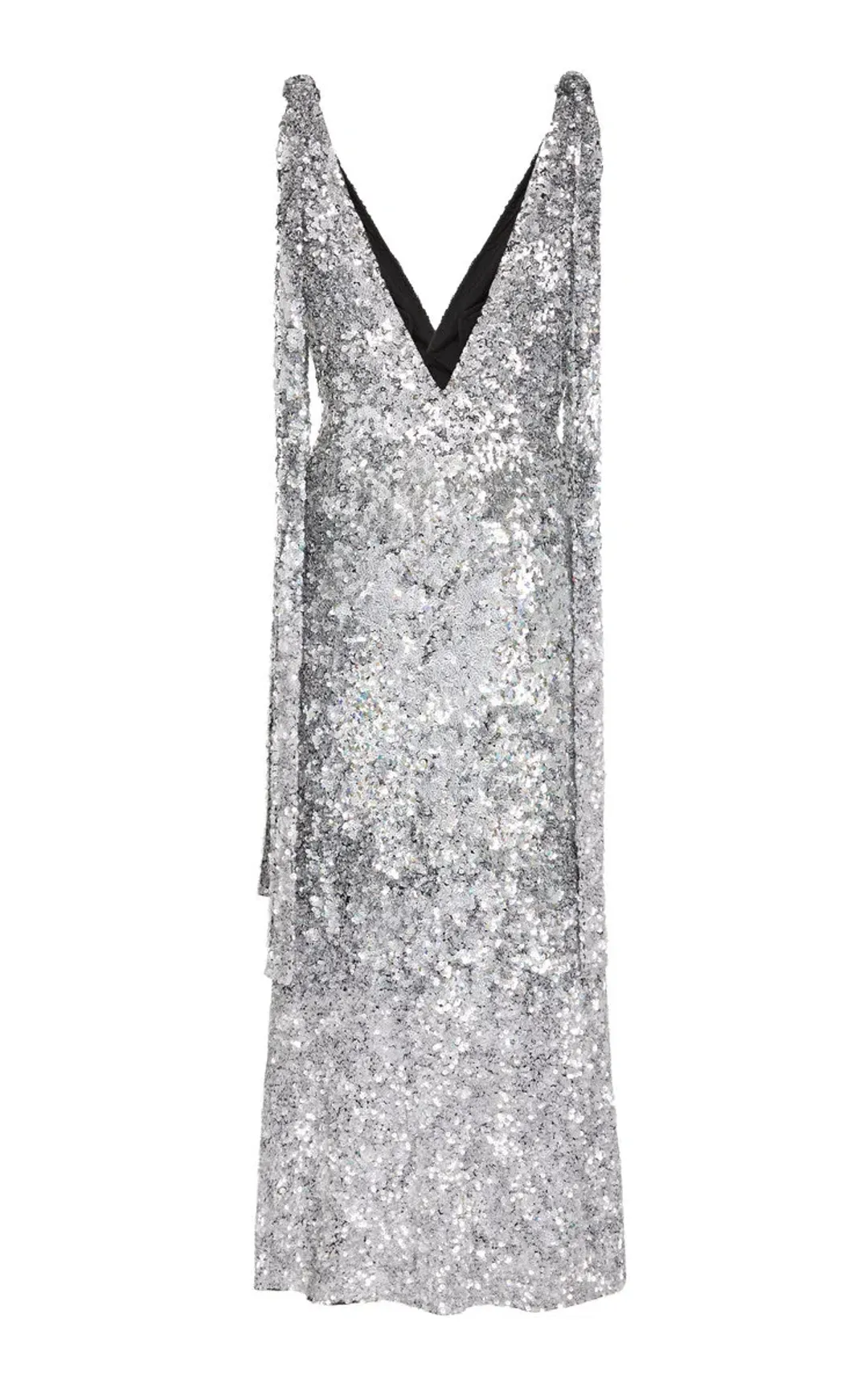 Rachel Gilbert Jacinta Sequined Midi Dress Silver Size 10 for rent on The Volte - main image