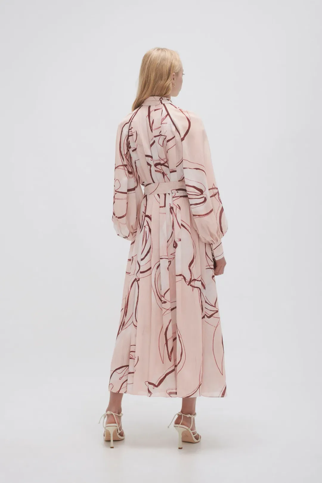 Aje Beatrice Pleated Midi Dress Whimsical Dove Size 10 for rent on The Volte - main image