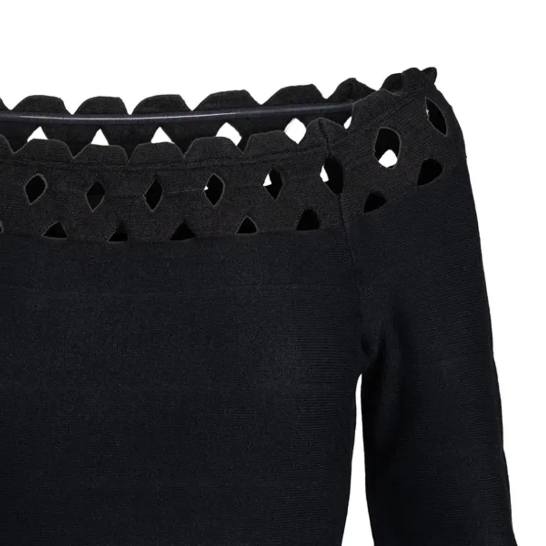 Emporio Armani  Madonna Cutout A Line Dress Black Size IT 40 / AU 12 for rent on The Volte - main image