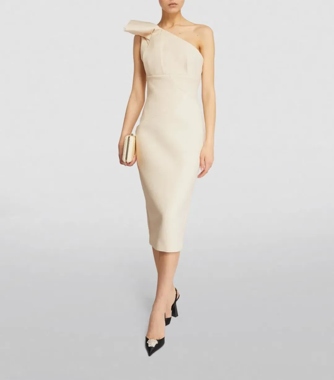 Rachel Gilbert Miche Midi Dress Beige Size 0 / AU 6 for rent on The Volte - main image