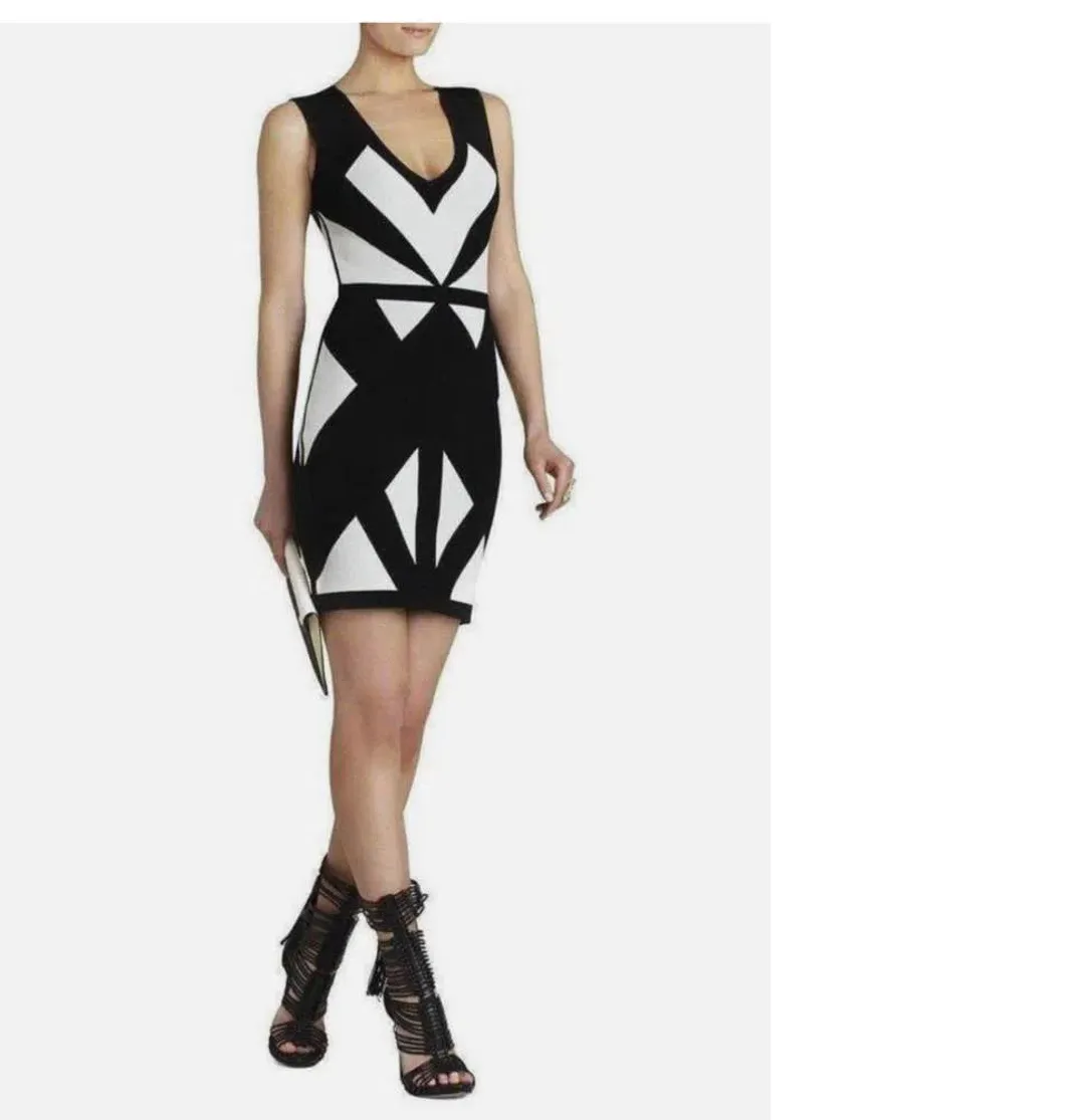 BCBGMaxAzria Bodycon Dress Multi Size 12 for rent on The Volte - main image