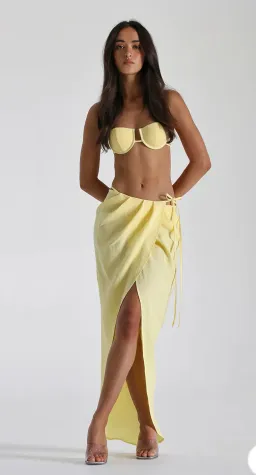 Natalie Rolt Belle Top Size 0 / AU 6 Belle Skirt Size AU 8 in Lemon for rent on The Volte - image 2