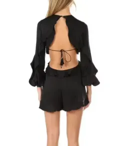 Zimmermann Winsome Flutter Playsuit Black Size 2 / AU  for rent on The Volte - image 2