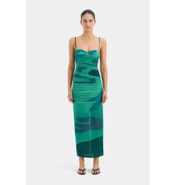 Sir the Label Frankie Midi Dress Emerald Reflection Size AU 8 for rent on The Volte - image 1