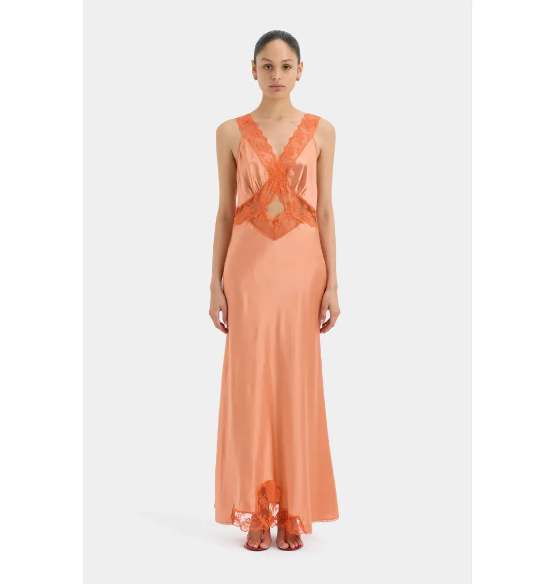 Sir the Label Aries Cut Out Gown in Peach Size AU 6 for rent on The Volte - main image