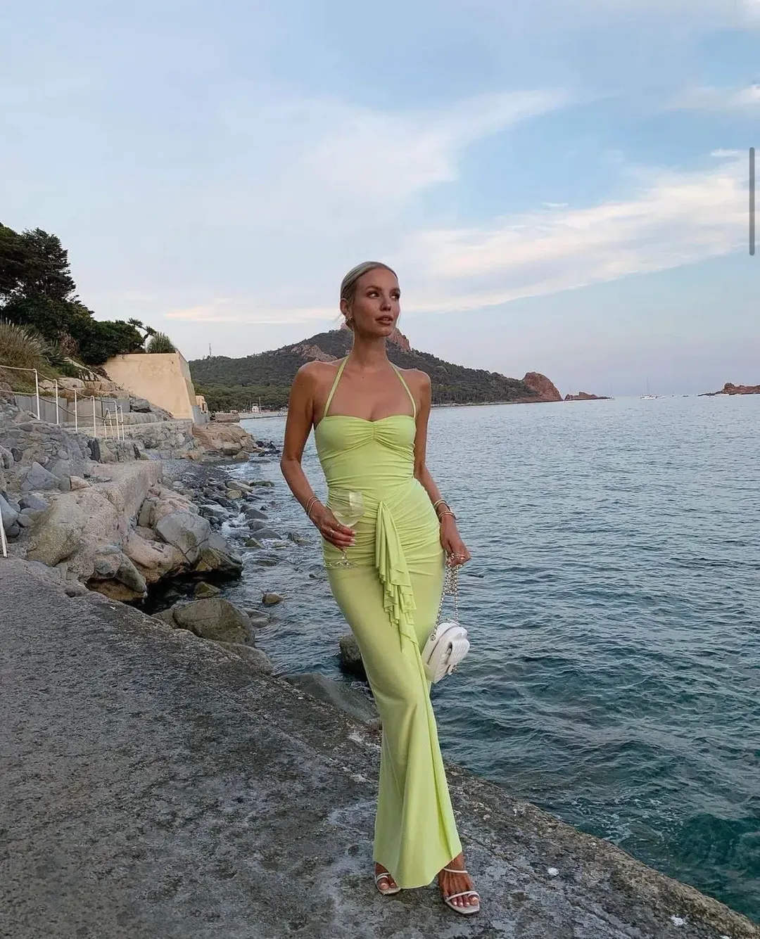 Natalie Rolt Shontae Gown In Citron Size 1 / AU 8 for rent on The Volte - main image