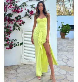 Natalie Rolt Shontae Gown In Citron Size 1 / AU 8 for rent on The Volte - image 1