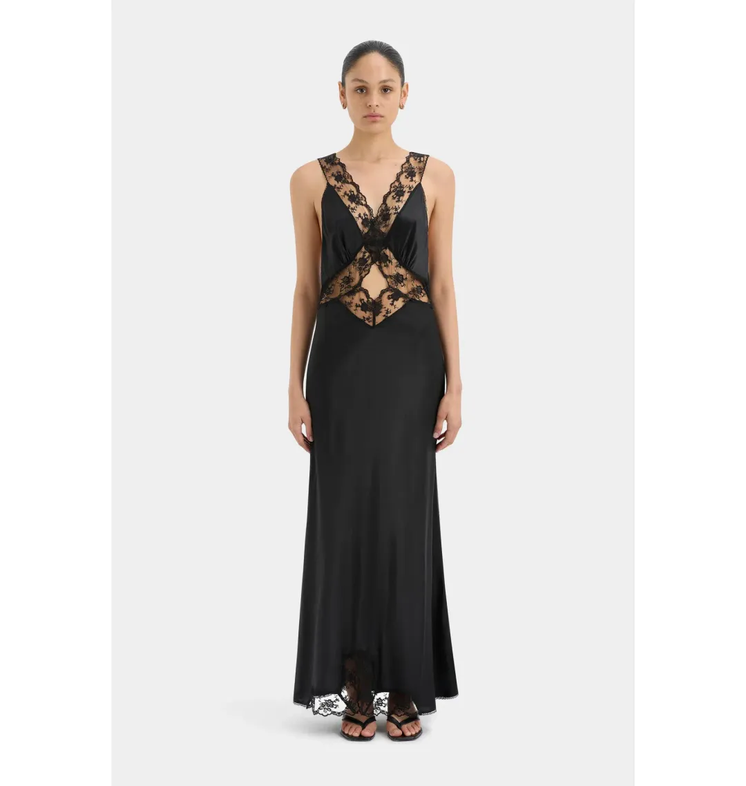Sir The Label Aries Cut Out Gown In Black Size 1 / AU 8 for rent on The Volte - main image
