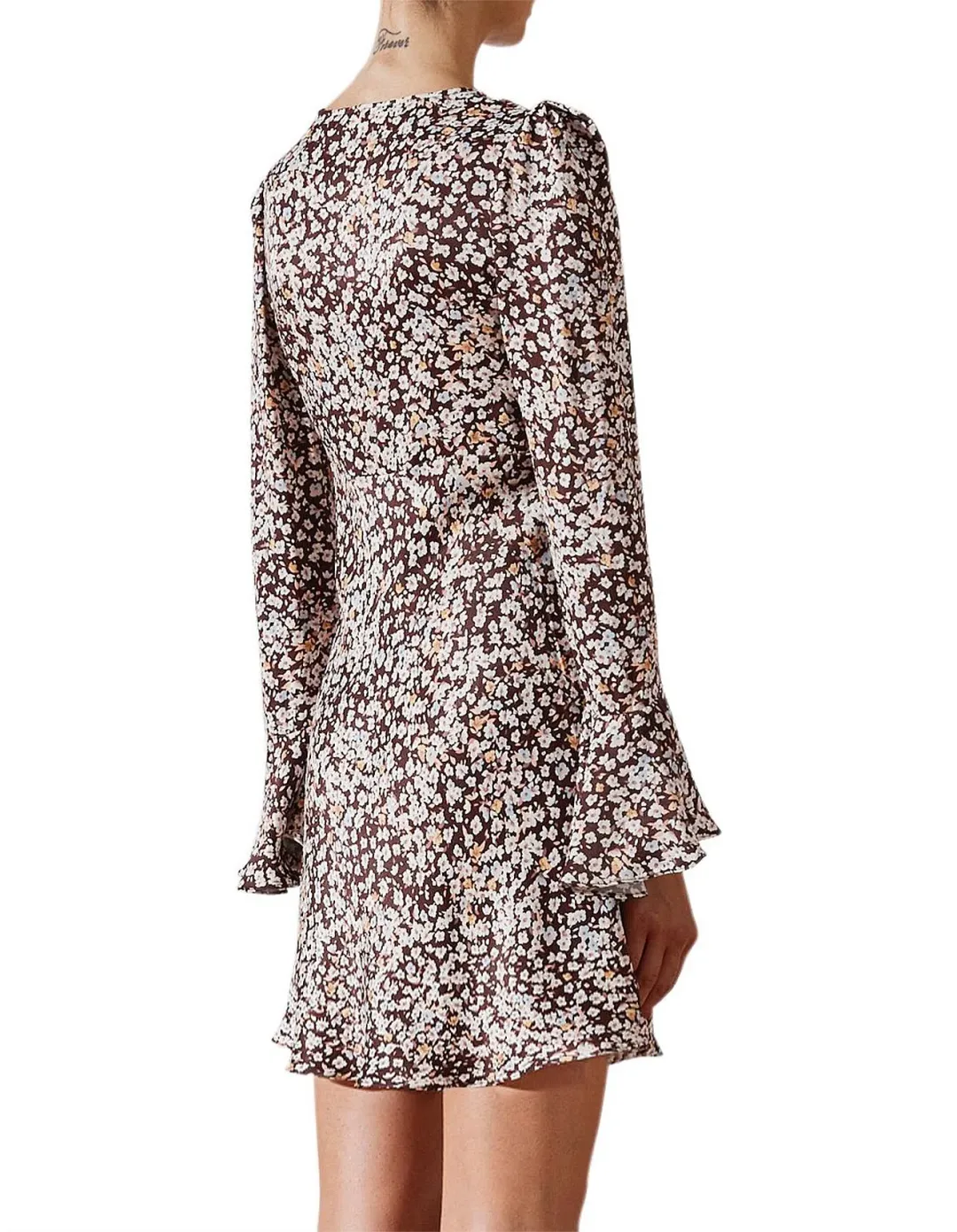 Shona Joy Billie Frill Cuff Bias Mini Dress Floral Size M / AU 10 for rent on The Volte - main image