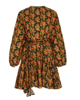 Rhode Resort Ella Long Sleeve Belted Fluted Mini Dress Floral Size XS / AU 6 for rent on The Volte - image 2