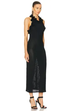 Zimmermann Matchmaker Ruffle Neck Midi Dress Black Size 0 / AU 8 for rent on The Volte - image 2