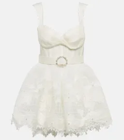 Zimmermann High Tide Embroidered Corset Mini Dress Ivory Size 0 / AU 8 for rent on The Volte - image 2