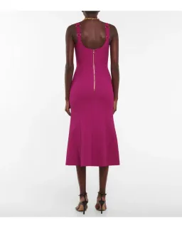 Rebecca Vallance Diana Crepe Midi Dress In Grape Size 8 for rent on The Volte - image 3