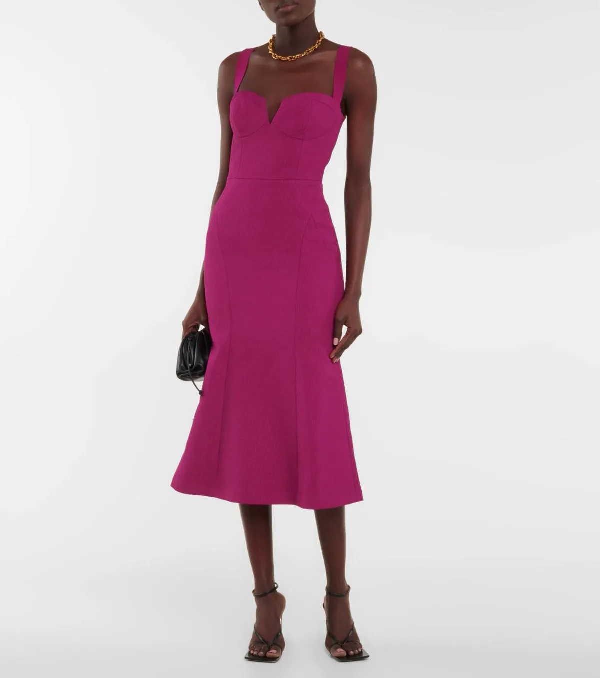 Rebecca Vallance Diana Crepe Midi Dress In Grape Size 8 for rent on The Volte - main image