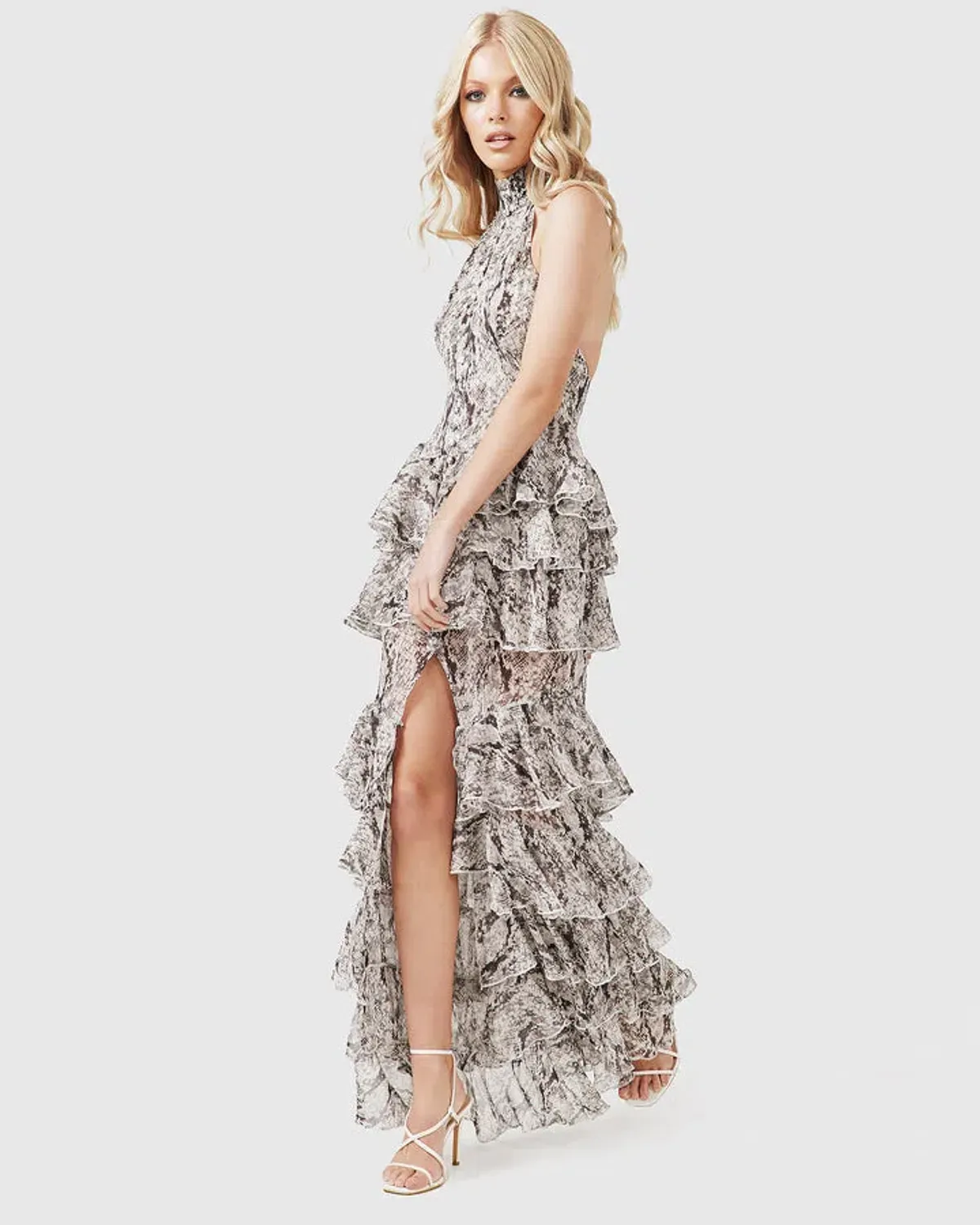 Derma Oscar Maxi Dress Snakeskin Print Size 6 for rent on The Volte - main image