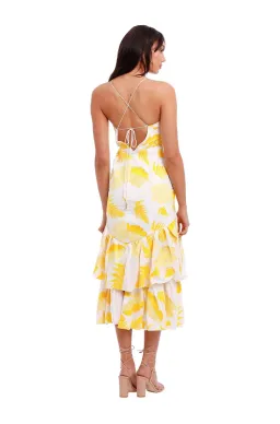 Acler Wray Dress Yellow Print Size 8 for rent on The Volte - image 2