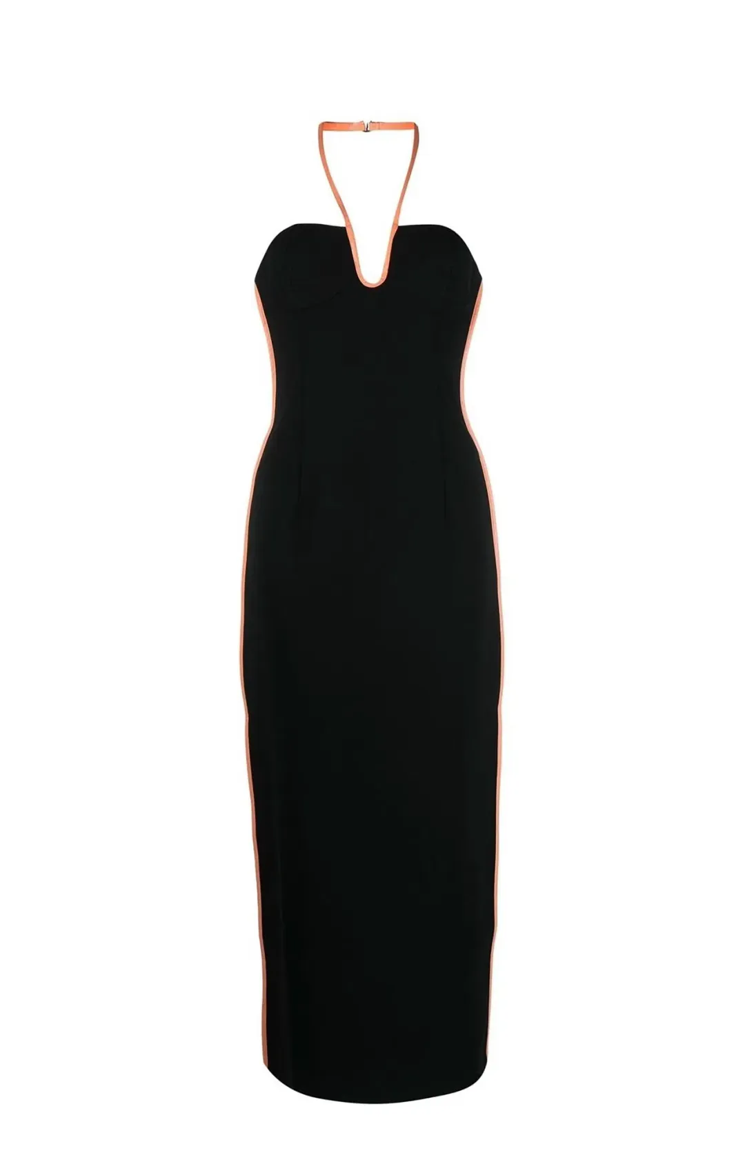 Paris Georgia Nassia Midi Dress Black & Pink Leather Size 10 for rent on The Volte - main image