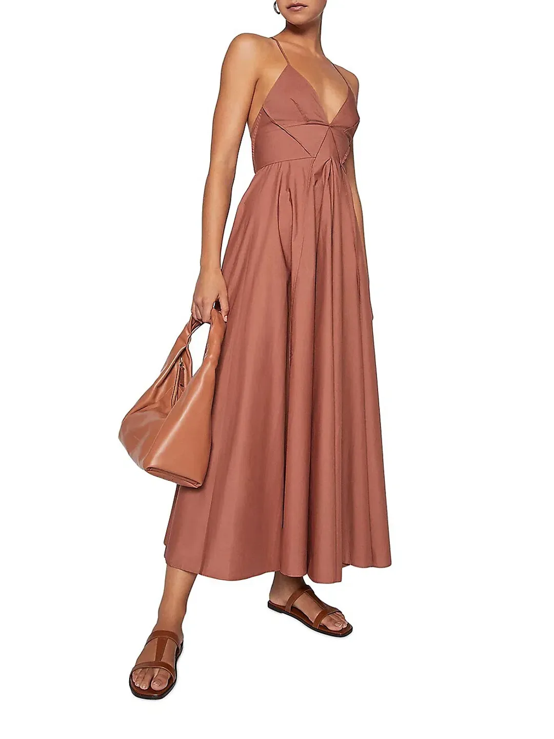 Scanlan Theodore Parachute Cotton Dress in Sienna Dusty Pink Size 8 for rent on The Volte - main image