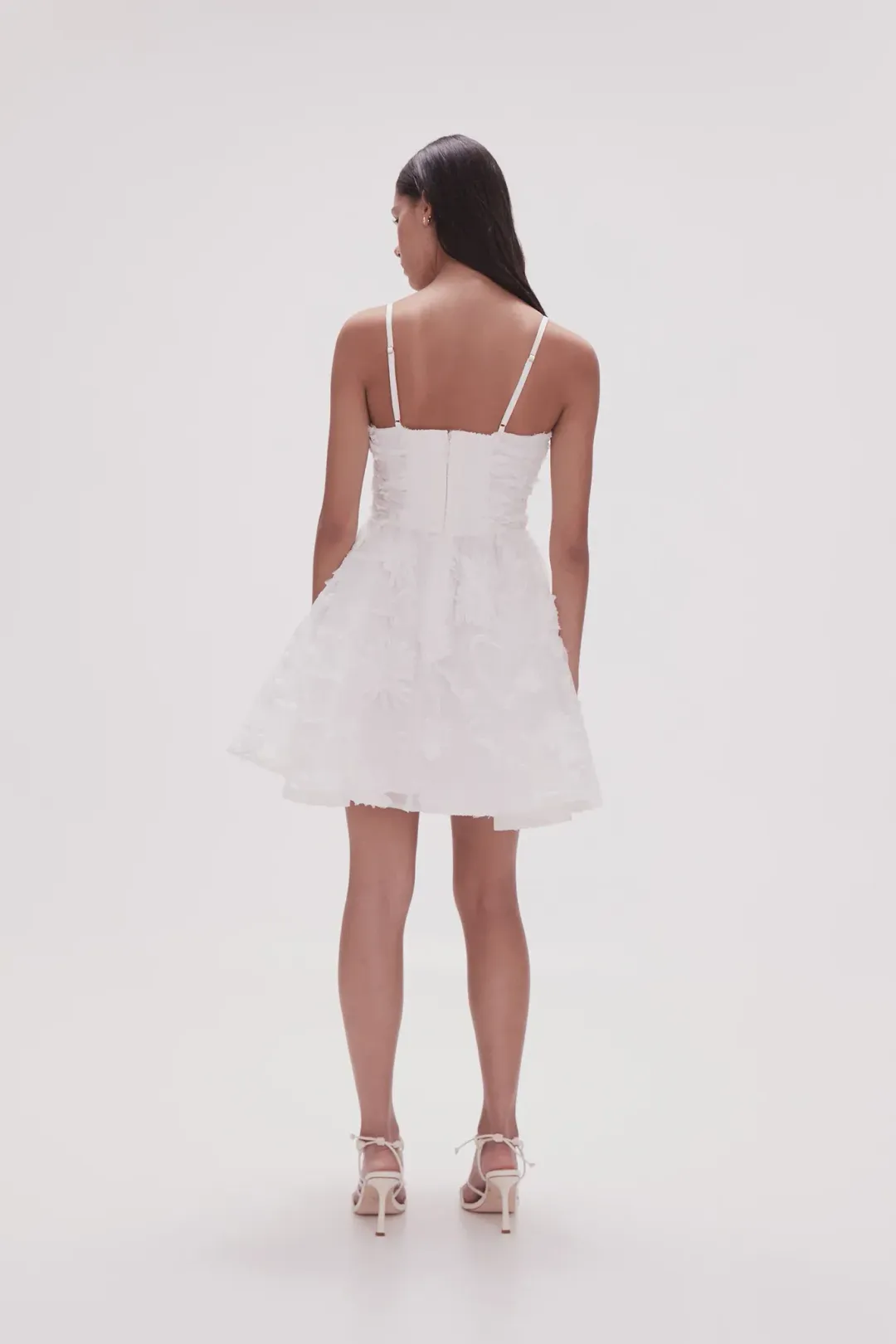 Aje Evangeline Mini Dress Ivory Size 8 for rent on The Volte - main image