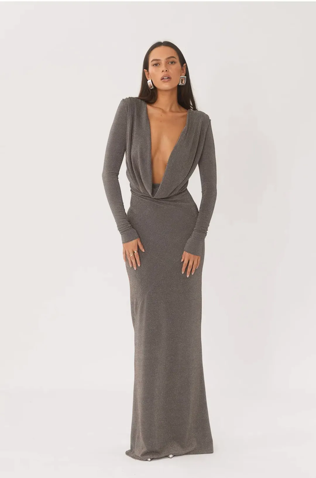 Arcina Ori Jen Dress Grey Size 8 for rent on The Volte - main image