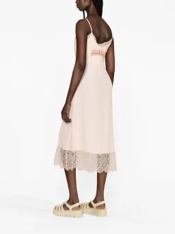Simone Rocha Lace Trim Slip Midi Dress Pink Size 12 for rent on The Volte - image 2