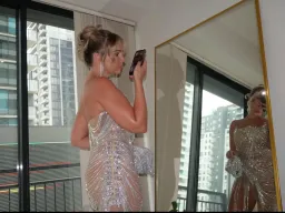 Mew Mews Verona Embellished Diamond Chain Dress SIlver Beaded Size 10 for rent on The Volte - image 4