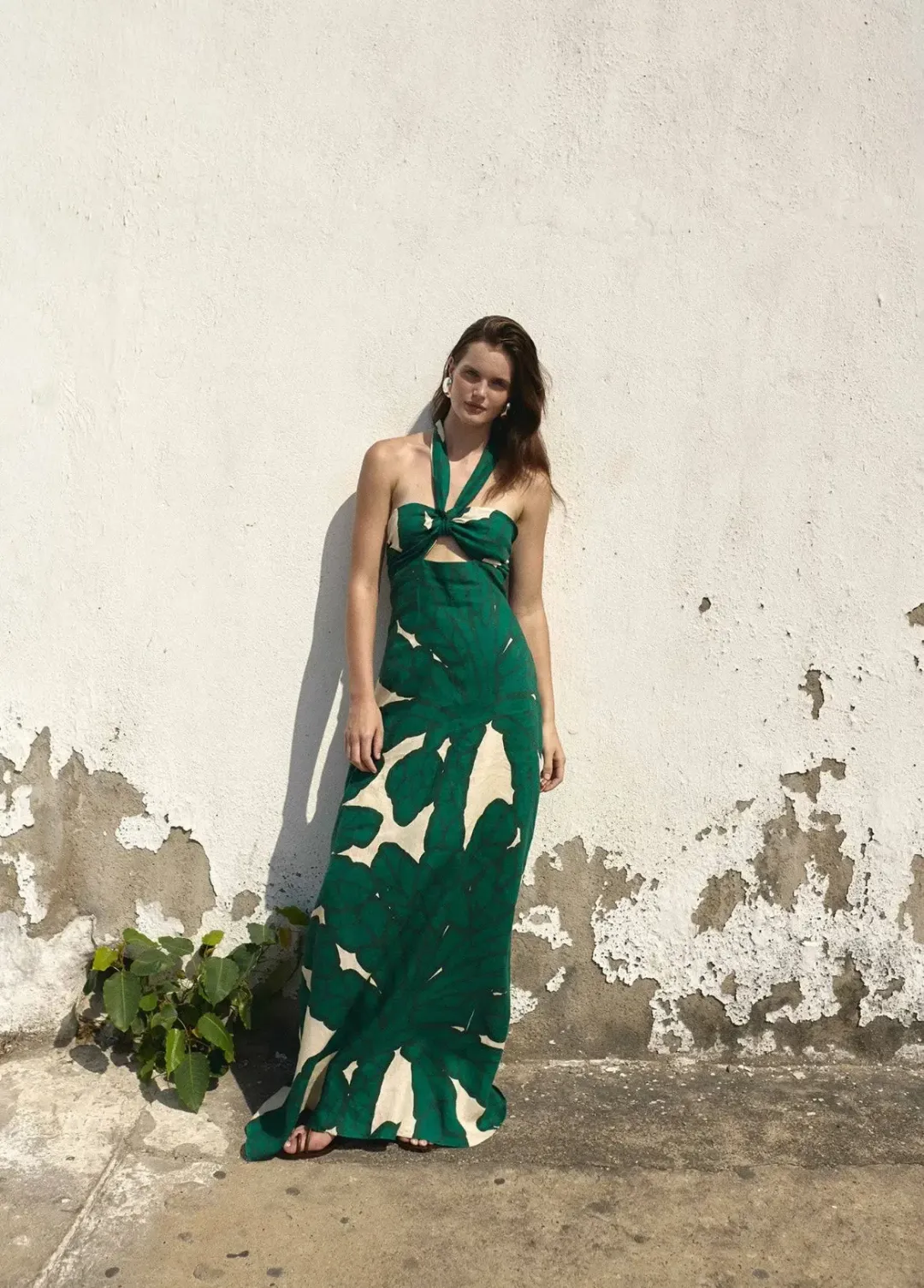 Eugenia Fernandez Almendro Dress Green Print Size 8 for rent on The Volte - main image