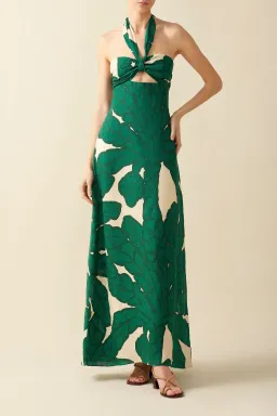 Eugenia Fernandez Almendro Dress Green Print Size 8 for rent on The Volte - image 1