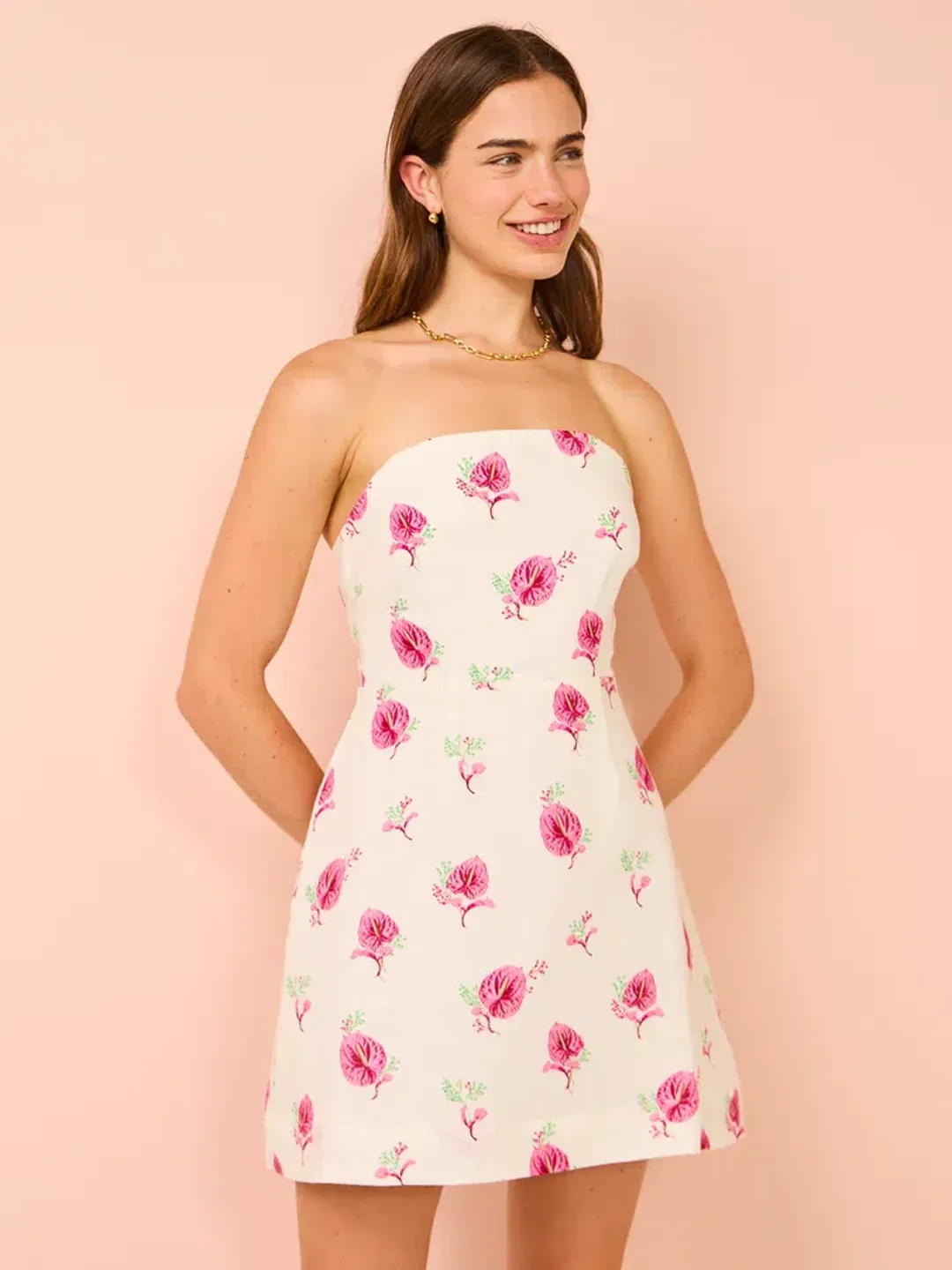 Aston Studio Beatrix Dress in Arisa Anthurium Size 10 for rent on The Volte - main image