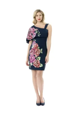 Review Cape Dress Navy Floral Size 12 for rent on The Volte - image 1