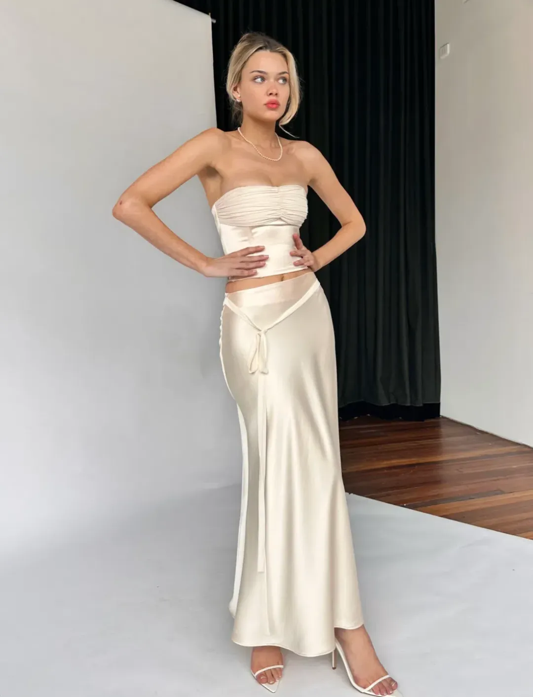 Arcina Ori Blair Bustier Beige Size S/Au 8  for rent on The Volte - main image