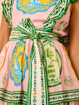 Alemais Porcelain Frill Midi Dress In Pink Size 10 for rent on The Volte - image 4