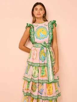 Alemais Porcelain Frill Midi Dress In Pink Size 10 for rent on The Volte - image 5