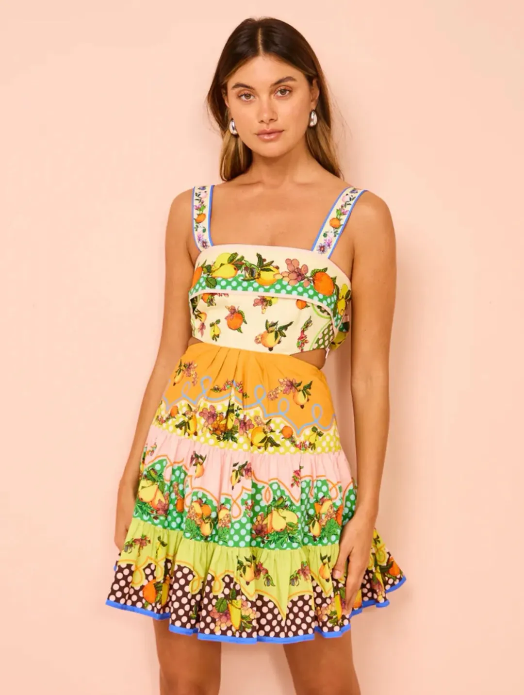 Alemais   Lemonis Cut Out Mini Dress Multi Size 12 for rent on The Volte - main image