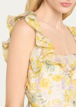 Zimmermann The Harmony Frilled Mini in Citrus Garden Print Size 2 / AU 12 for rent on The Volte - image 2